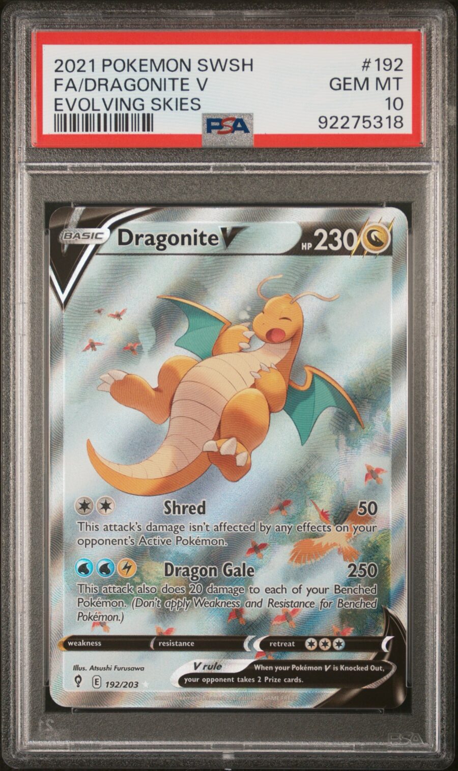 Dragonite V (Alternate Full Art): Evolving Skies [PSA 10]