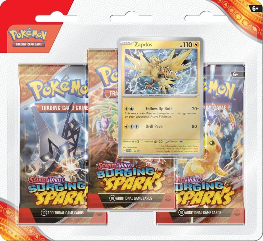 Pokémon SV08 Surging Sparks 3-Pack Blisters - Zapdos